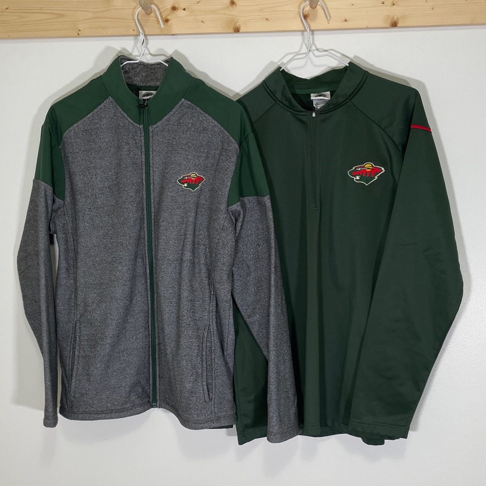 2 Minnesota Wild Full zip and 1/4 zip jacket and shirt